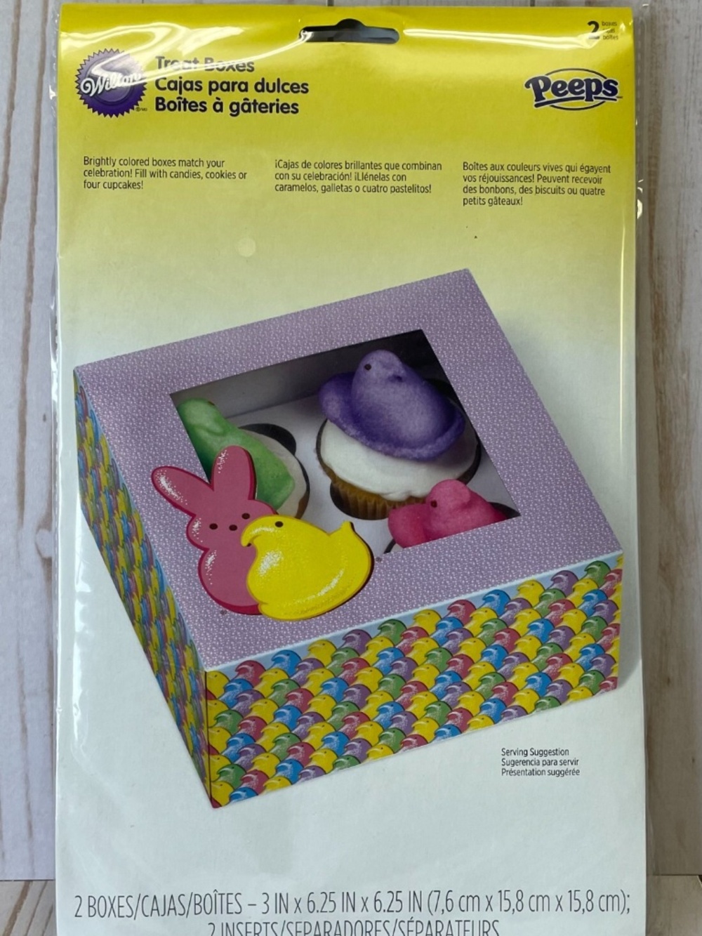 Wilton 4 Cavity Spring Easter Peeps Muffin Window Boxes Bakery Cupcake Set 2 NEW